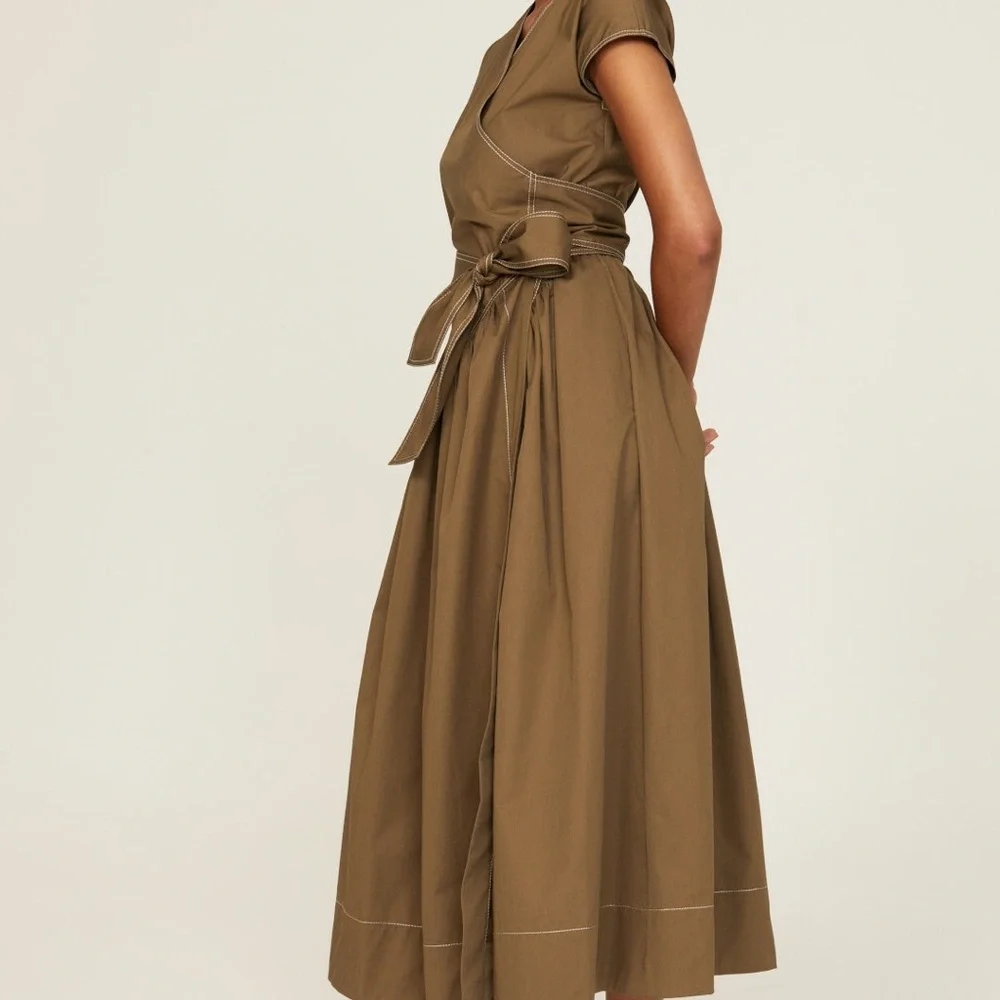 Tory Burch Poplin Wrap Dress - Picture 2 of 8
